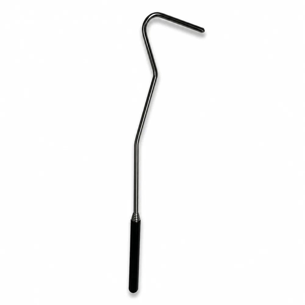 Herpaxe snake hook extended to full length on a plain background